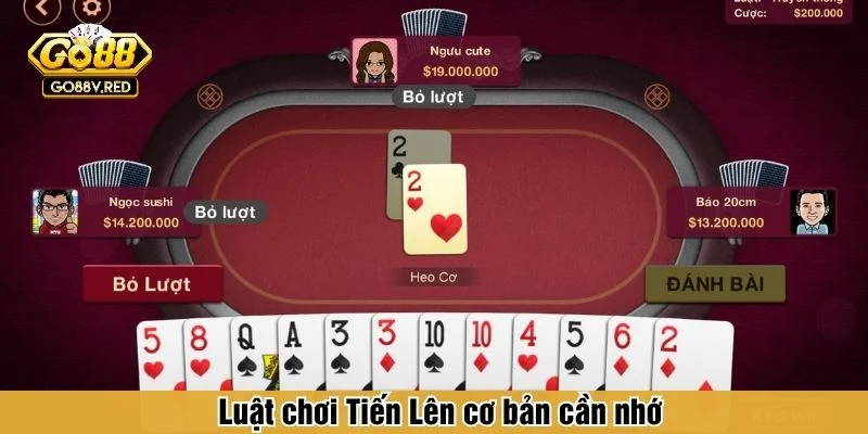 Luật chơi Tiến Lên sử dụng bộ bài Tây 52 lá tiêu chuẩn